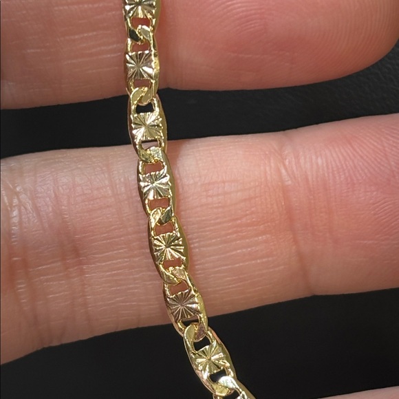 NEW 3.7mm Diamond Cut Valentino Chain Necklace 18k Yellow Gold Filled - Picture 3 of 5
